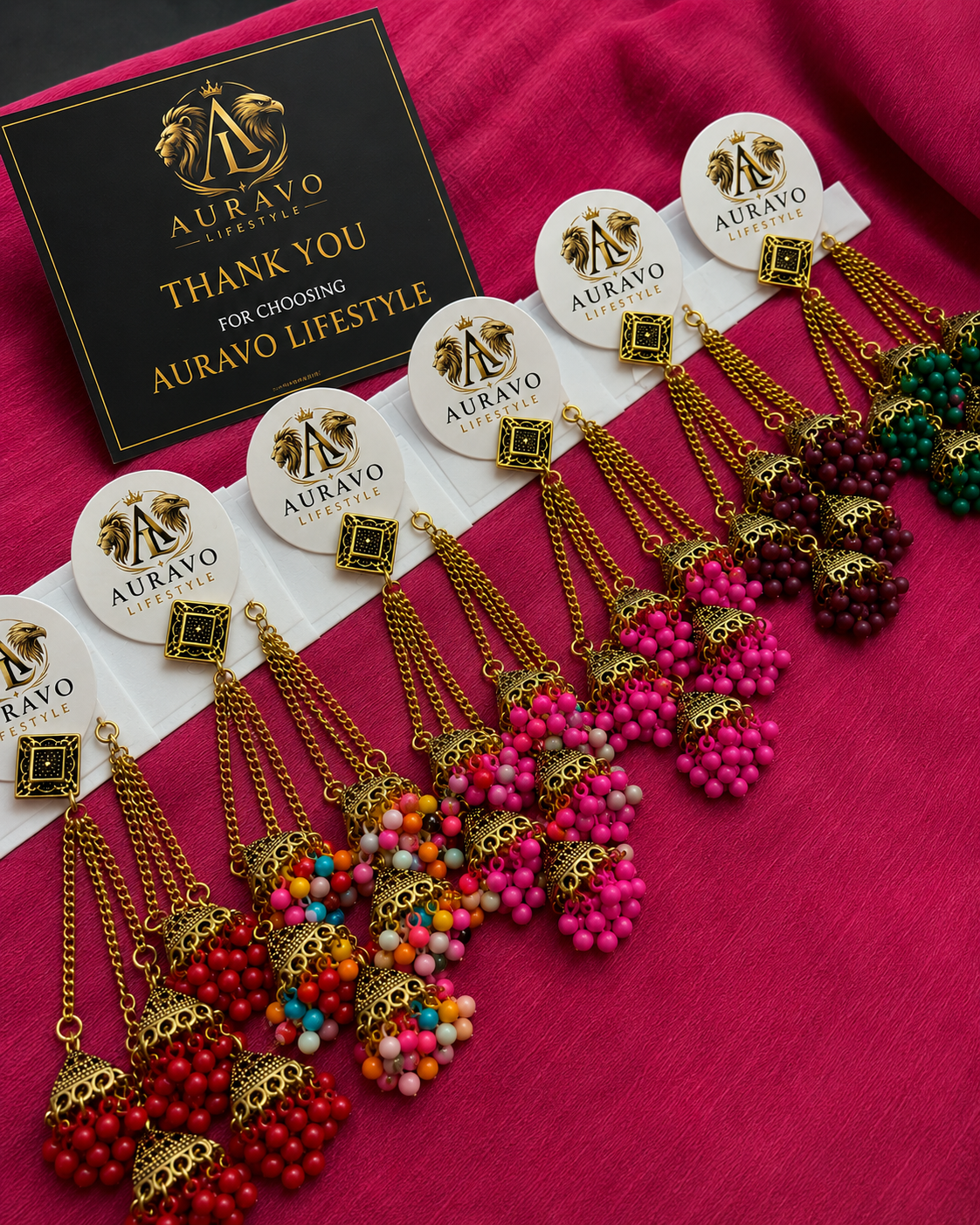 Antique Gold-Tone Beaded Jhumka Chandelier Earrings | Layered Statement Earrings for Women