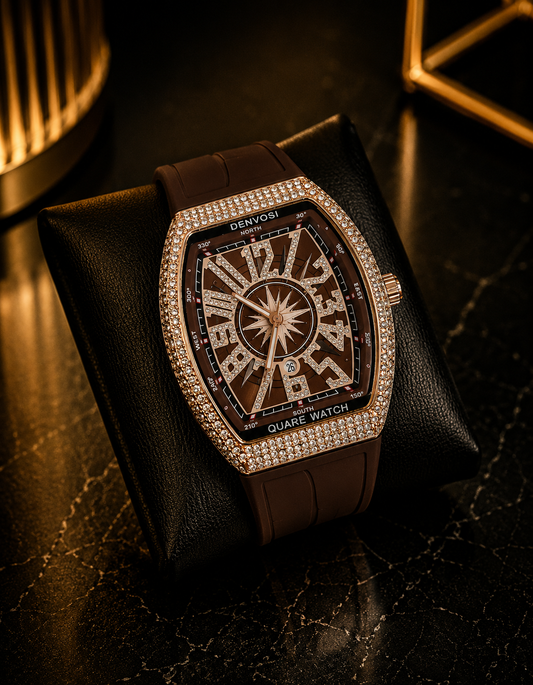 RM Men’s Luxury Watch – Crystal Bezel, Premium Silicone Strap