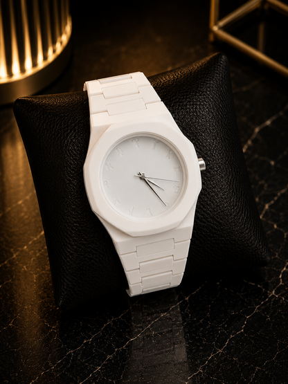 All White Arabic Aura Watch