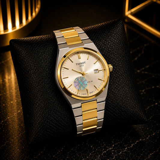 Tissot PRX Semi Automatic Two Tone White Dial Watch