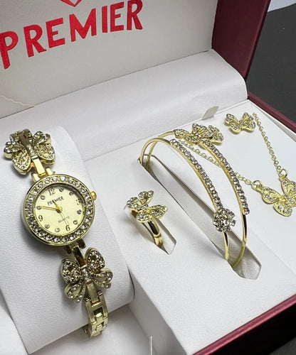 Luxury Women’s Watch andJewelry Gift Set – Elegant Rose Gold Collection