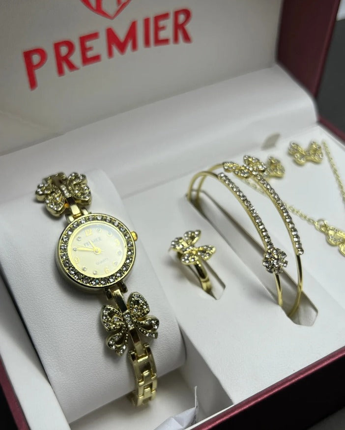 Luxury Women’s Watch andJewelry Gift Set – Elegant Rose Gold Collection