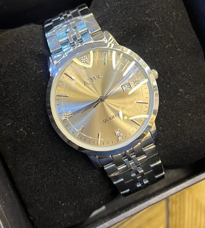KWC Original Men Watch – Gold Dial, Japan Movement and Date Display