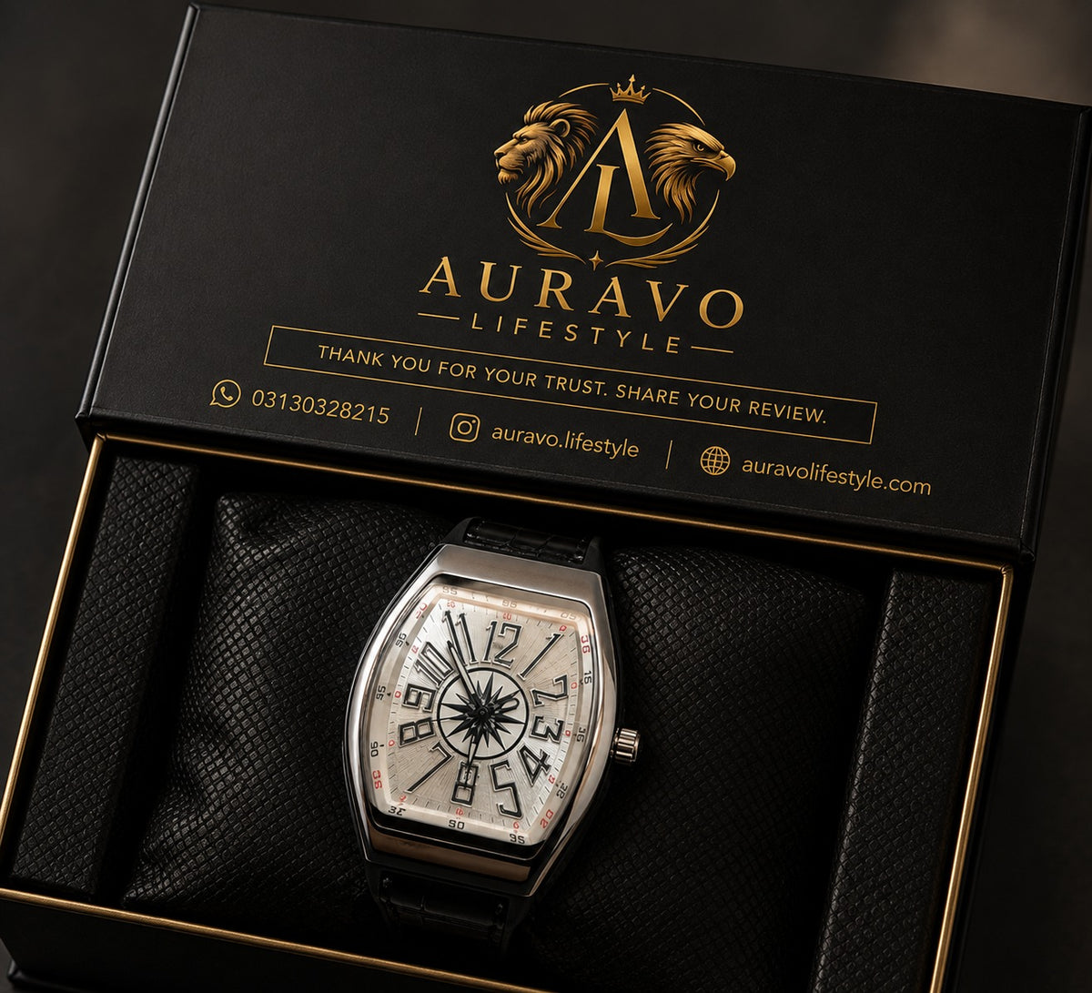 Premium RM Leather Strap Watch