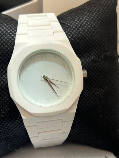All White Arabic Aura Watch