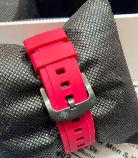 New Time Tonneau Racing Chronograph–Red Rubber Strap