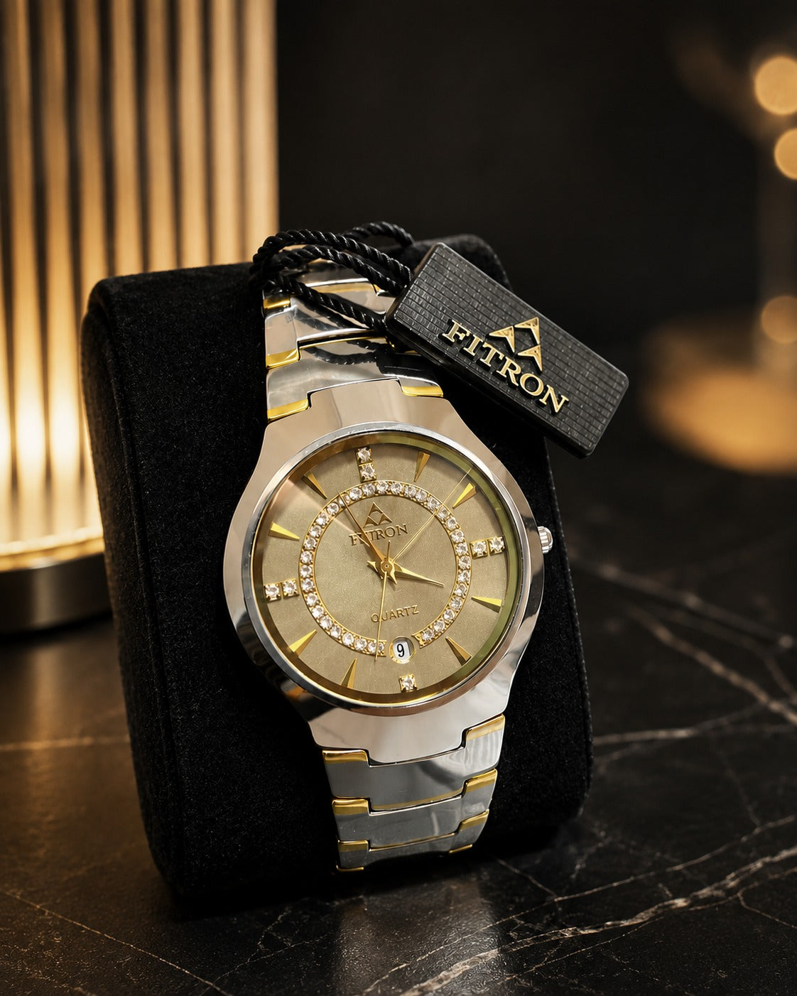 Fitron Stone Watch–Luxury Elegant Men's Wristwatch