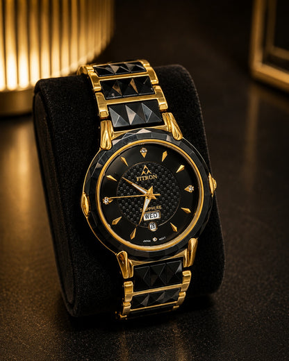 Fitron FT.1915G Black Ceramic and Sapphire Crystal Men's Watch