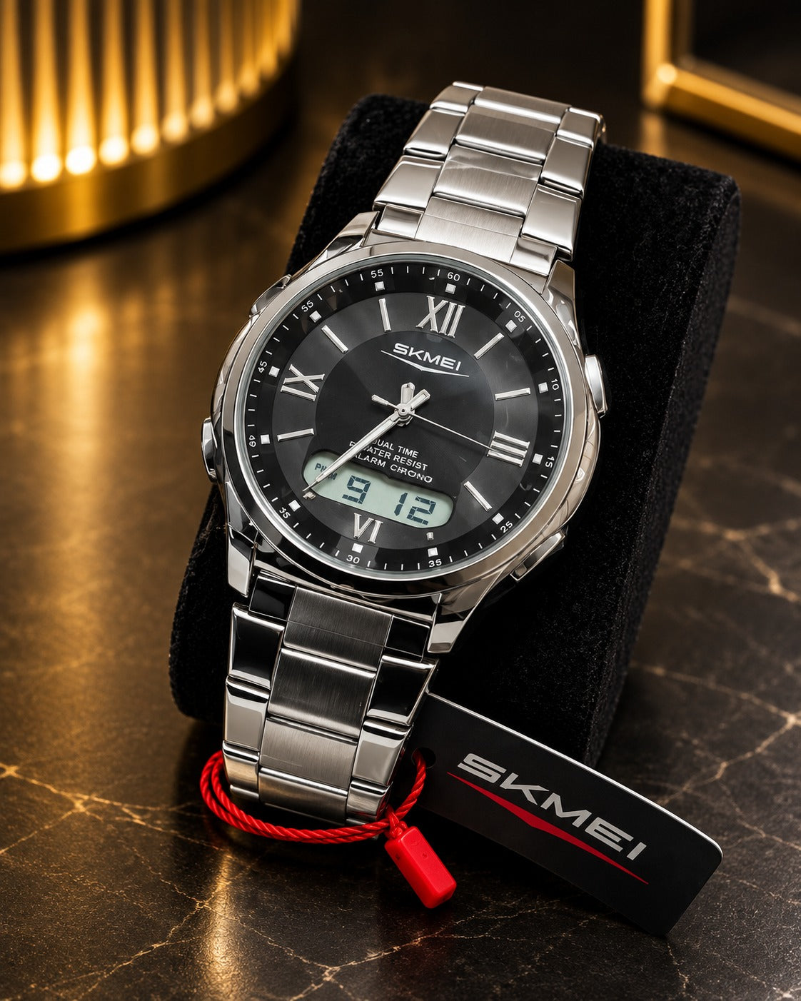 SKMEI 2459 Men's Analog-Digital Stainless Steel Watch