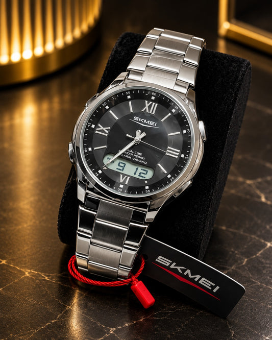 SKMEI 2459 Men's Analog-Digital Stainless Steel Watch