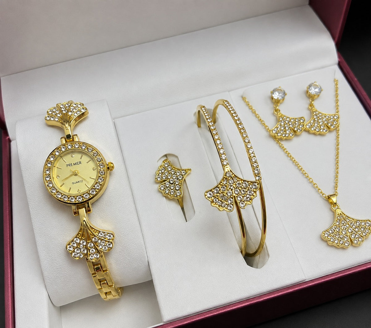 Luxury Women’s Watch andJewelry Gift Set – Elegant Rose Gold Collection