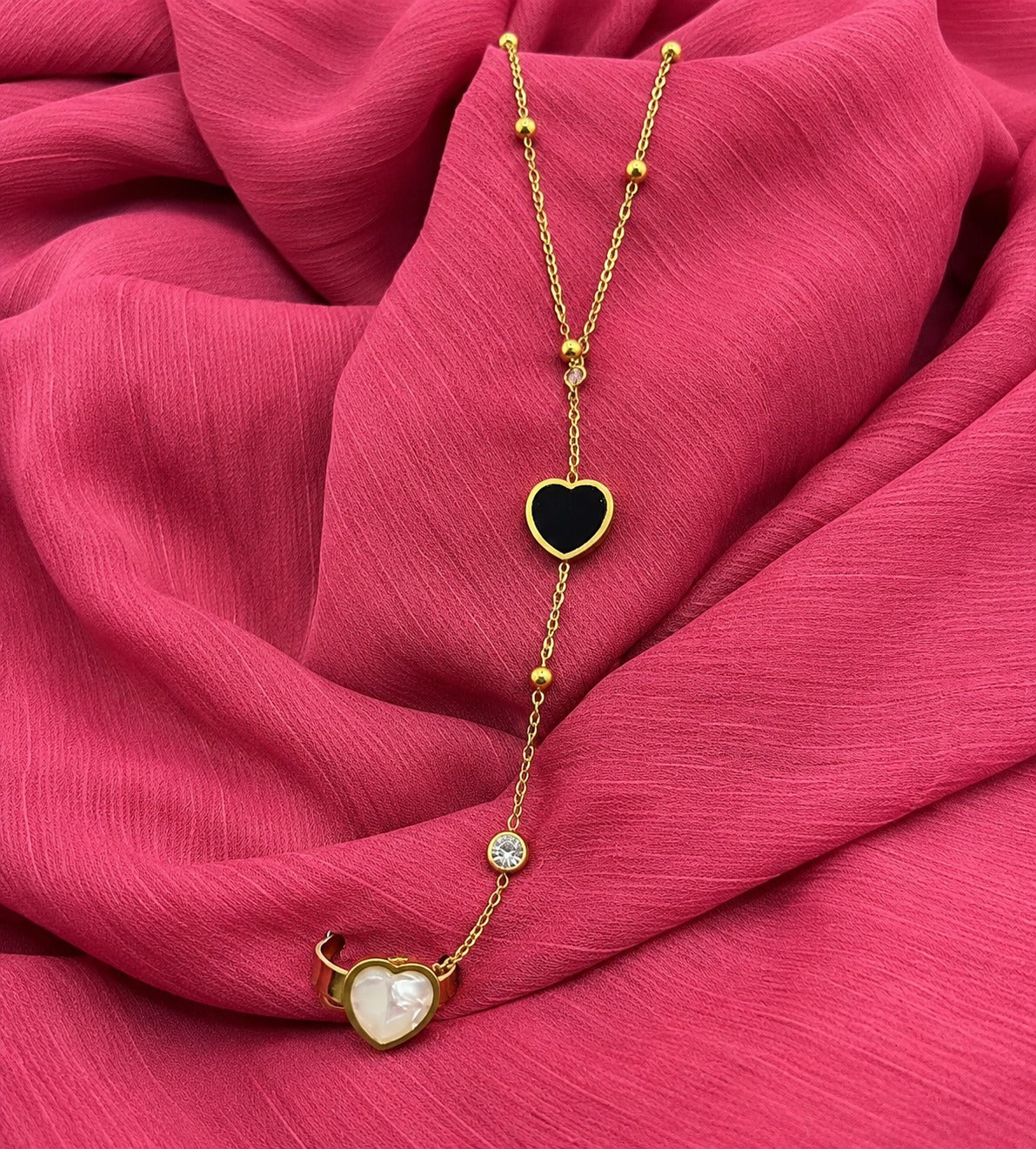 Heart & Star Bracelet and Ring Set for Women – Gold-Plated Jewelry