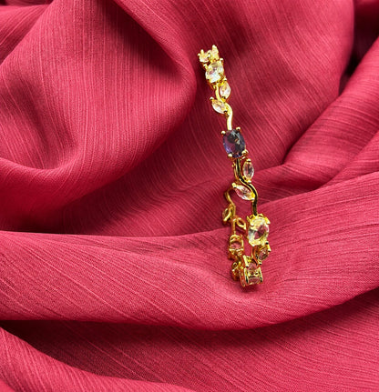 Tulip Crystal Cuff Bracelet for Women – Gold Plated Floral Jewelry