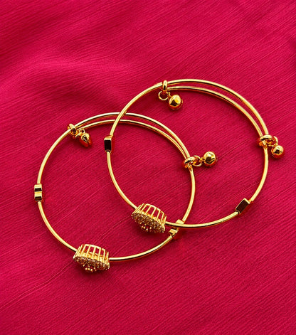 Gold Crystal Flower Bangle Set | Sparkling Floral Statement Bracelets for Women