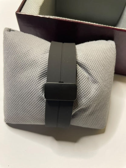 Vitz Classic Edge Men’s Watch – Textured Black Square Dial with Silver Tone Case & Black Strap