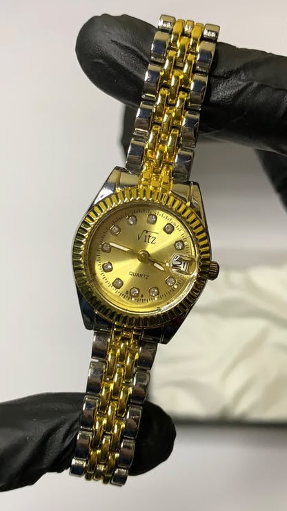 Luxury Gold and Silver Analog Watch for Women