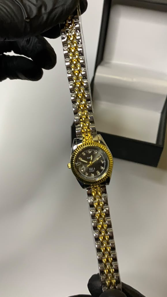 Luxury Gold and Silver Analog Watch for Women