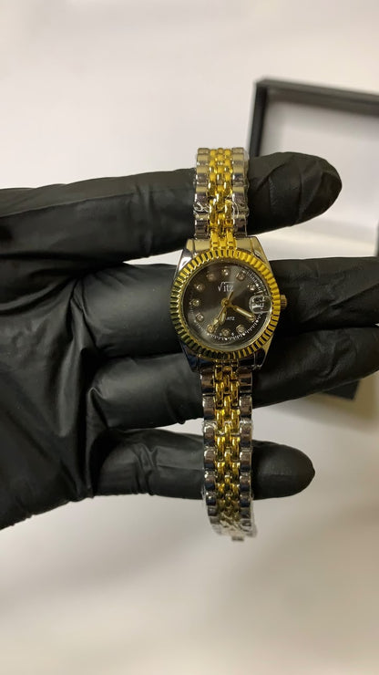 Luxury Gold and Silver Analog Watch for Women