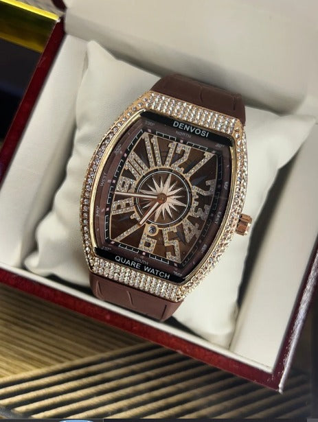 RM Men’s Luxury Watch – Crystal Bezel, Premium Silicone Strap