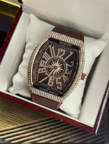 RM Men’s Luxury Watch – Crystal Bezel, Premium Silicone Strap