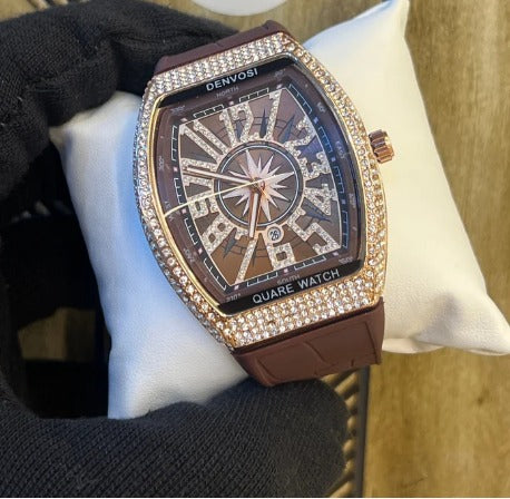 RM Men’s Luxury Watch – Crystal Bezel, Premium Silicone Strap