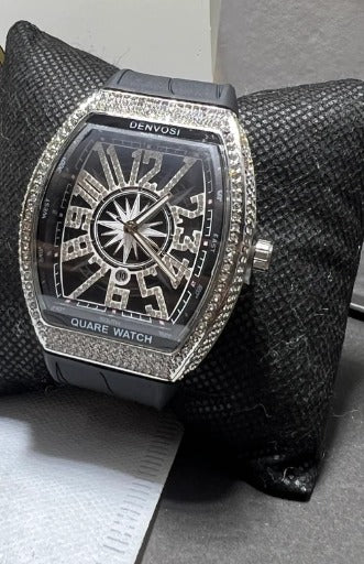RM Men’s Luxury Watch – Crystal Bezel, Premium Silicone Strap